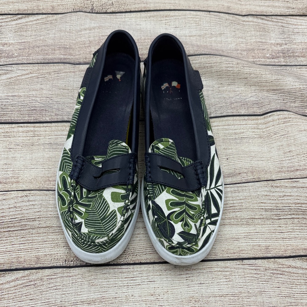 Cole Haan Green Leaf Print Women's Loafers